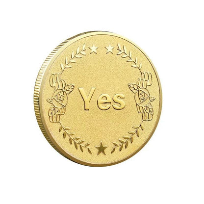 1 Pièce De Jeux Et Défi Yes Or No Plaqué Or - Monnaie De Divertissement