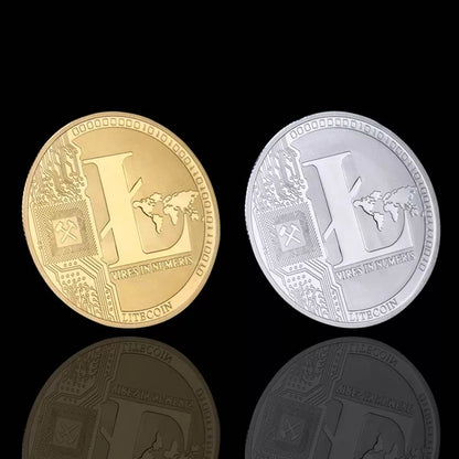 1 Pièce Litecoin Cryptomonnaie Plaqué Or 24 carats Monnaie de Collection & Cadeau Pièce commémorative pour Anniversaire Evènements Fêtes