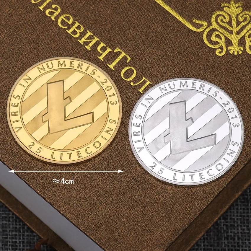 1 Pièce Litecoin Cryptomonnaie Plaqué Or 24 carats Monnaie de Collection & Cadeau Pièce commémorative pour Anniversaire Evènements Fêtes