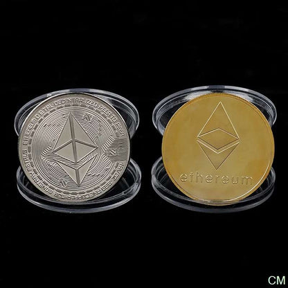 1 Coin Metal Ethereum Cryptocurrency Collectible with Real Gold and Silver for Birthday Party Collection 2023 New Release