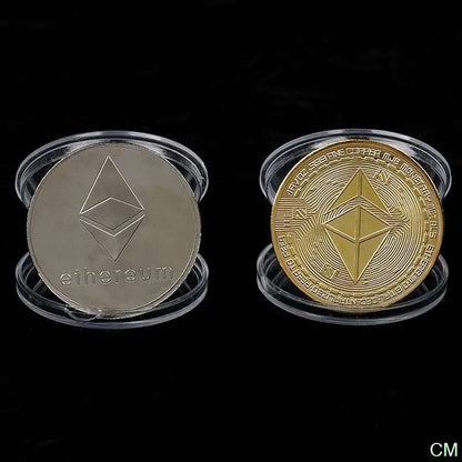 1 Coin Metal Ethereum Cryptocurrency Collectible with Real Gold and Silver for Birthday Party Collection 2023 New Release