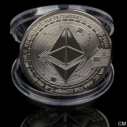 Pièce Bitcoin Cryptomonnaie Plaqué Or 24 Carats + Boîte de Luxe Noir Boîte Cadeau avec monnaie de collection ART & Cadeau Anniversaire 2023