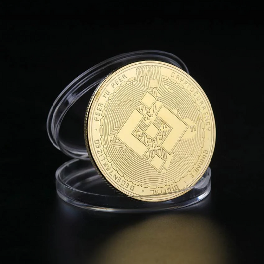 1 Coin Binance BNB Cryptocurrency 24K Gold Plated Currency Collectible &amp; Gift Commemorative Coin for Birthday Events Holidays