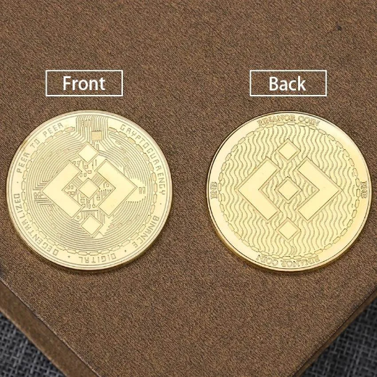 1 Coin Binance BNB Cryptocurrency 24K Gold Plated Currency Collectible &amp; Gift Commemorative Coin for Birthday Events Holidays