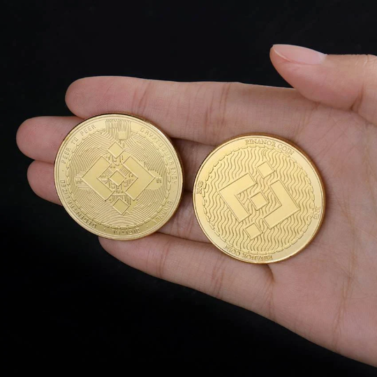 1 Coin Binance BNB Cryptocurrency 24K Gold Plated Currency Collectible &amp; Gift Commemorative Coin for Birthday Events Holidays