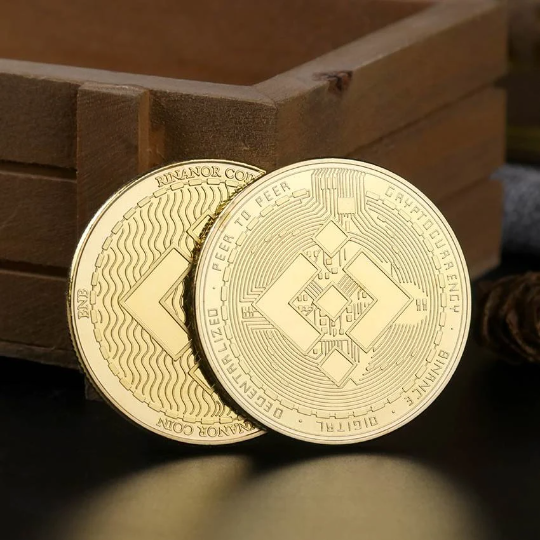 1 Coin Binance BNB Cryptocurrency 24K Gold Plated Currency Collectible &amp; Gift Commemorative Coin for Birthday Events Holidays