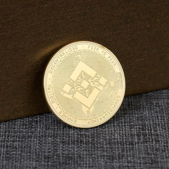 1 Coin Binance BNB Cryptocurrency 24K Gold Plated Currency Collectible &amp; Gift Commemorative Coin for Birthday Events Holidays