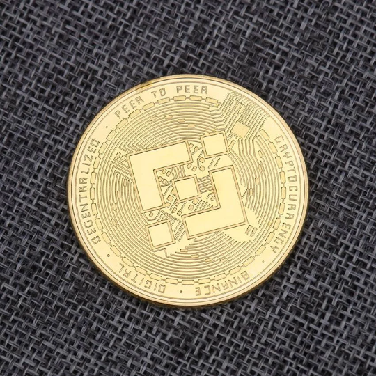 1 Coin Binance BNB Cryptocurrency 24K Gold Plated Currency Collectible &amp; Gift Commemorative Coin for Birthday Events Holidays