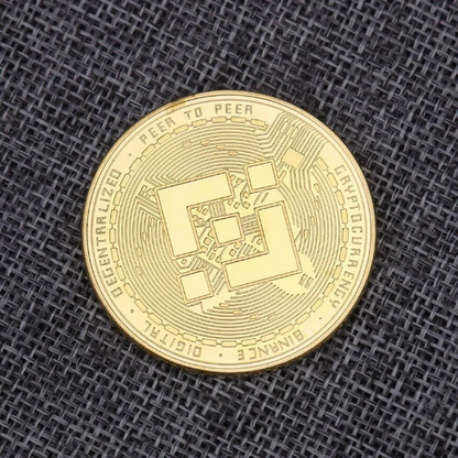 1 Coin Binance BNB Cryptocurrency 24K Gold Plated Currency Collectible &amp; Gift Commemorative Coin for Birthday Events Holidays