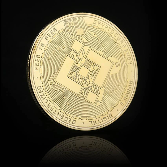 1 Coin Binance BNB Cryptocurrency 24K Gold Plated Currency Collectible &amp; Gift Commemorative Coin for Birthday Events Holidays