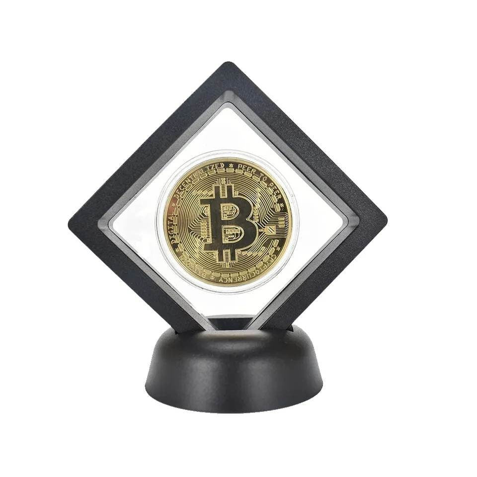 Support décoratif et Présentoir de pièce flottantes 3D avec Pièce Bitcoin/Ethereum Cryptomonnaie Monnaie de Collection & Cadeau Version 2023