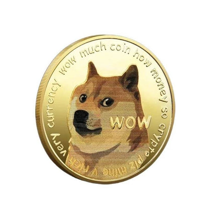 1 Piece Dogecoin Cryptocurrency 24K Gold Plated Coin Collectible &amp; Gift Commemorative Coin for Birthday Events Parties