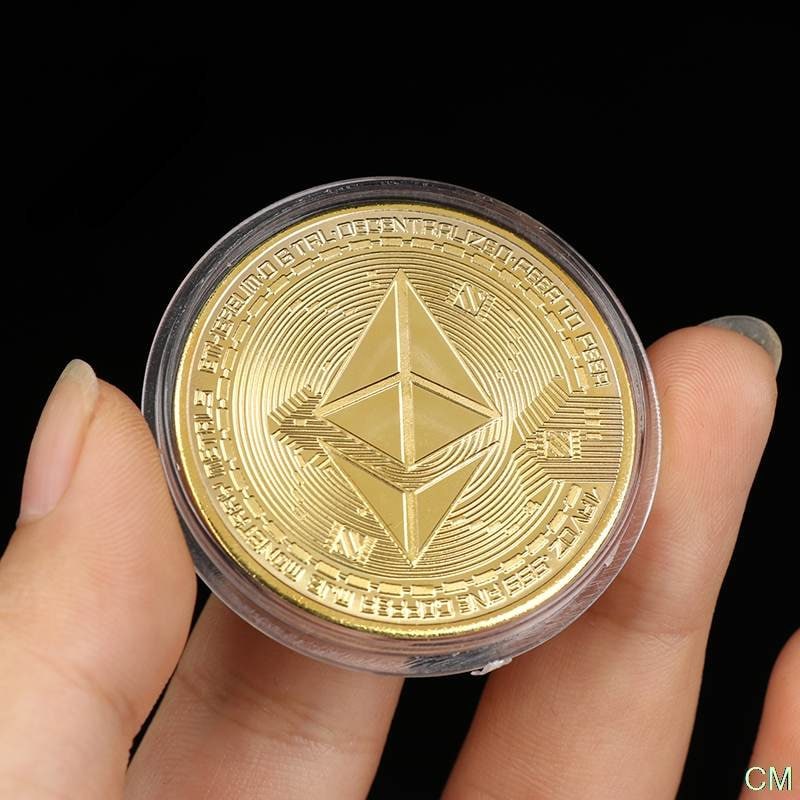 1 Coin Metal Ethereum Cryptocurrency Collectible with Real Gold and Silver for Birthday Party Collection 2023 New Release