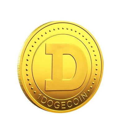 1 Piece Dogecoin Cryptocurrency 24K Gold Plated Coin Collectible &amp; Gift Commemorative Coin for Birthday Events Parties