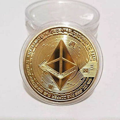 1 Coin Metal Ethereum Cryptocurrency Collectible with Real Gold and Silver for Birthday Party Collection 2023 New Release