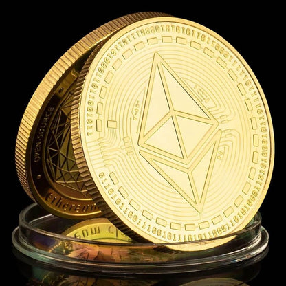 1 Coin Metal Ethereum Cryptocurrency Collectible with Real Gold and Silver for Birthday Party Collection 2023 New Release